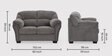 Boston Fabric 2 Seater Sofa in Grey Color