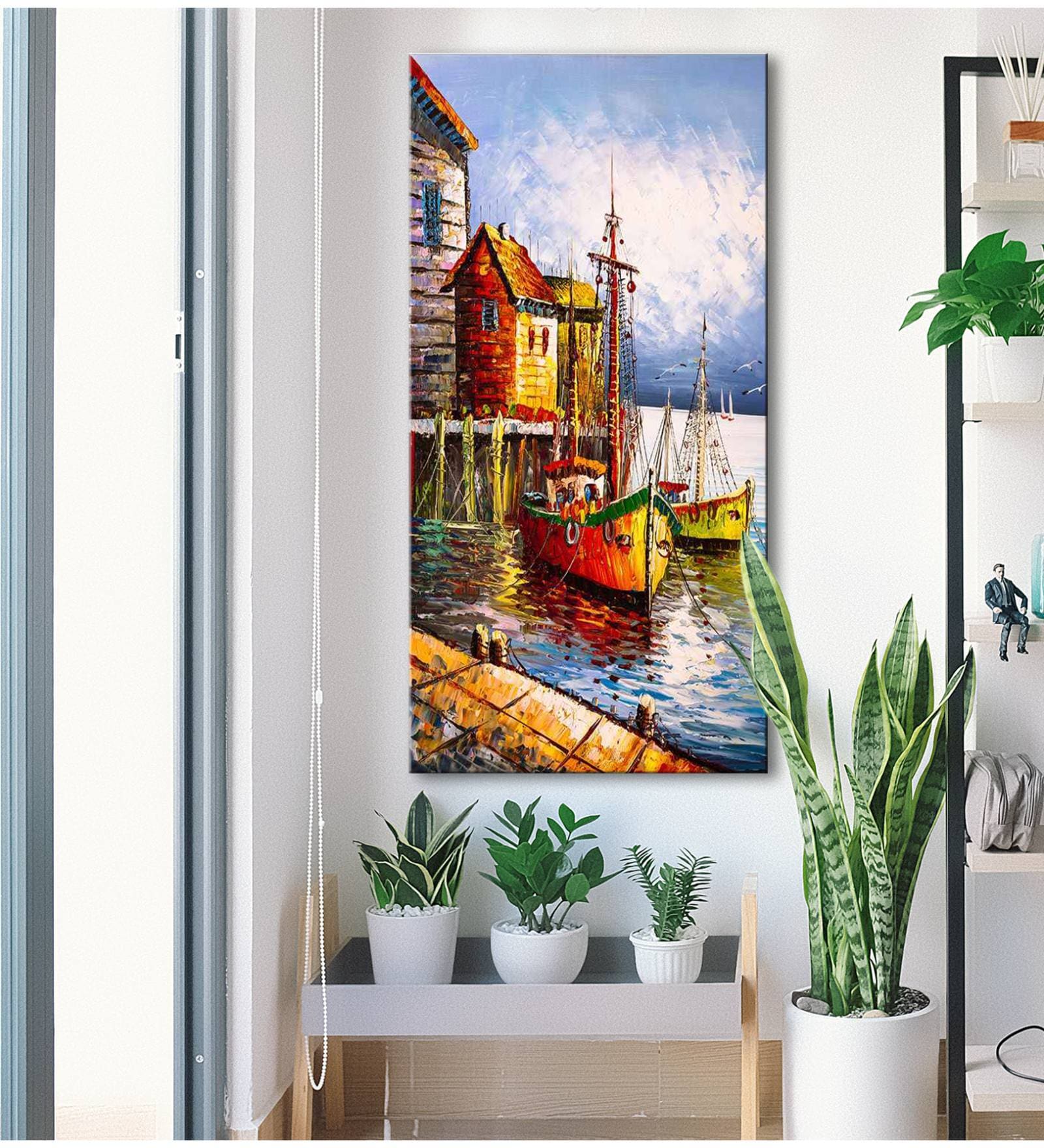 Boat And House Modern Art Print