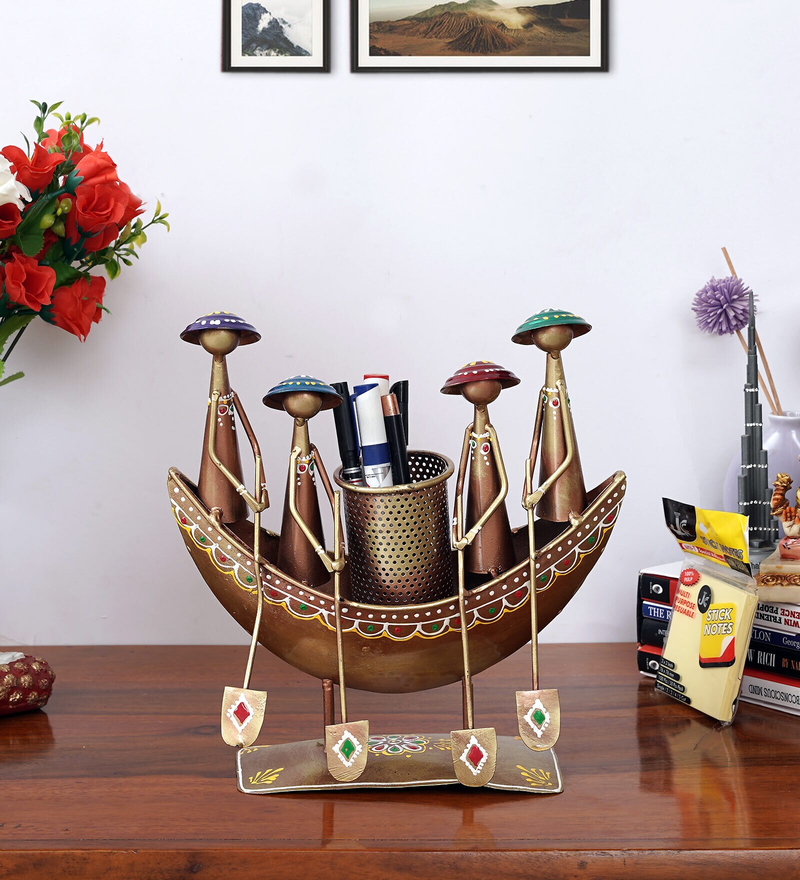 Boat Gold Iron Pen Stand