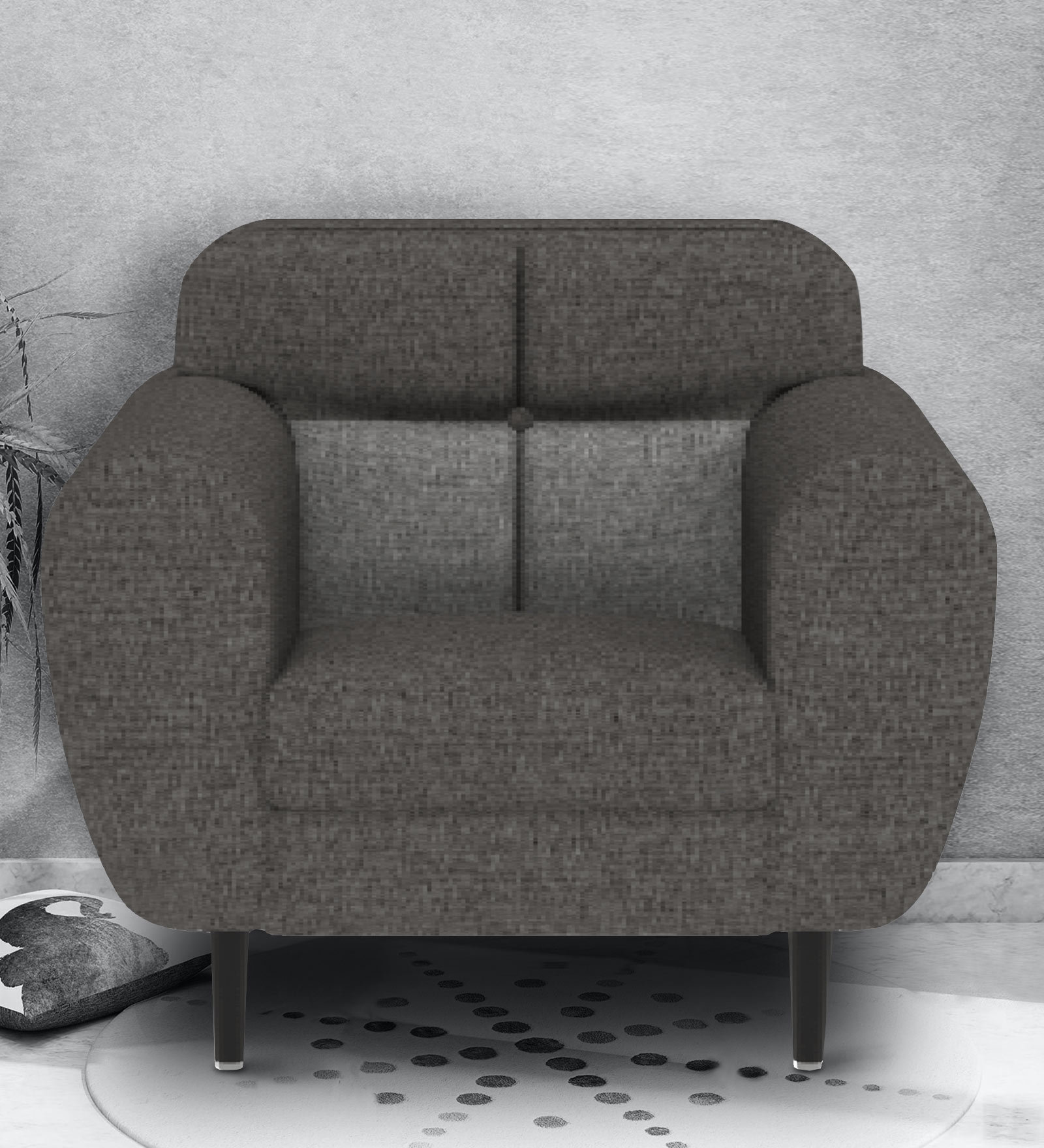 Bobbin 1 Seater Sofa in Charcoal Grey Colour