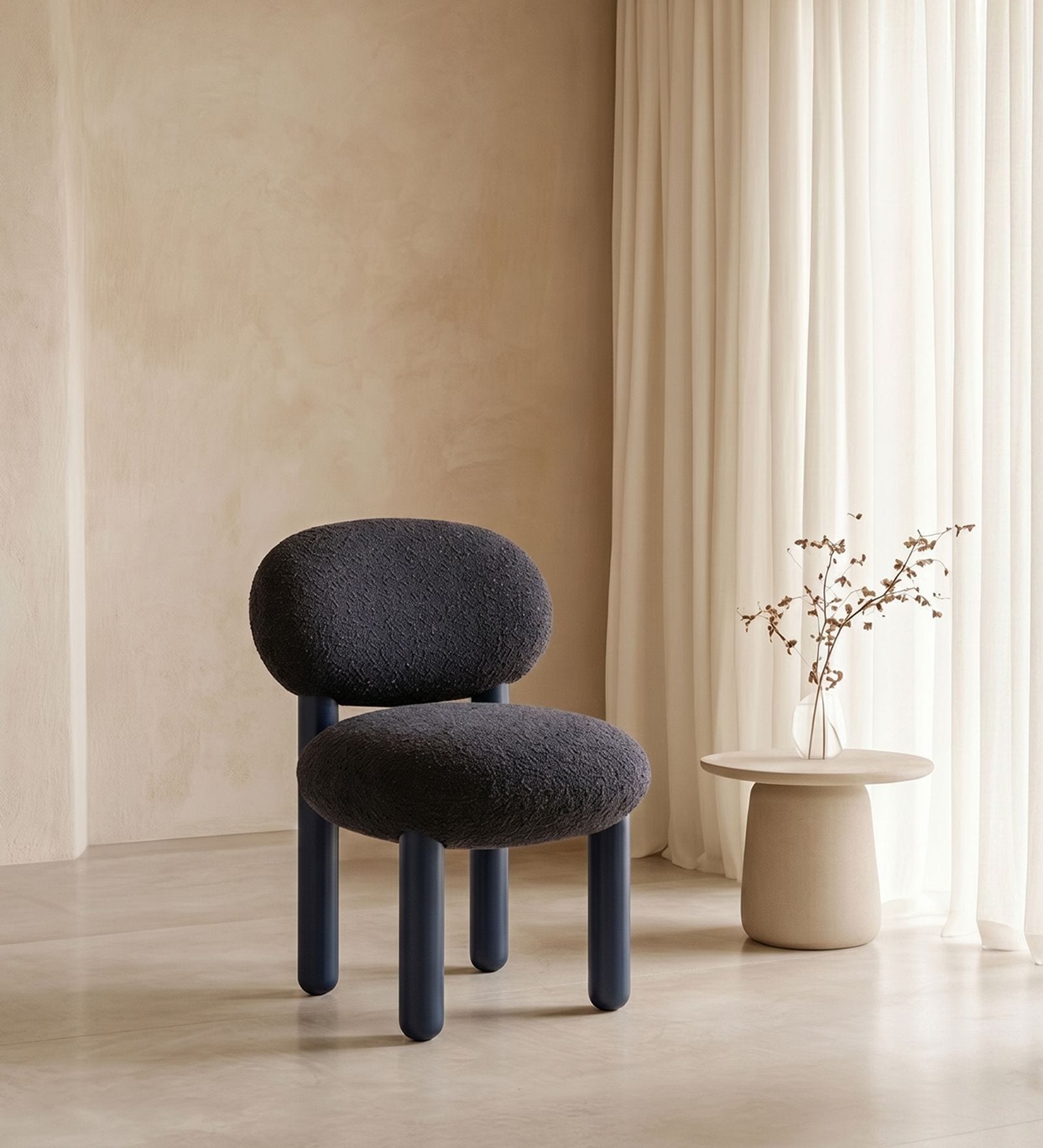 Boevian Bubble Lounge Chair In Charcoal Grey Colour