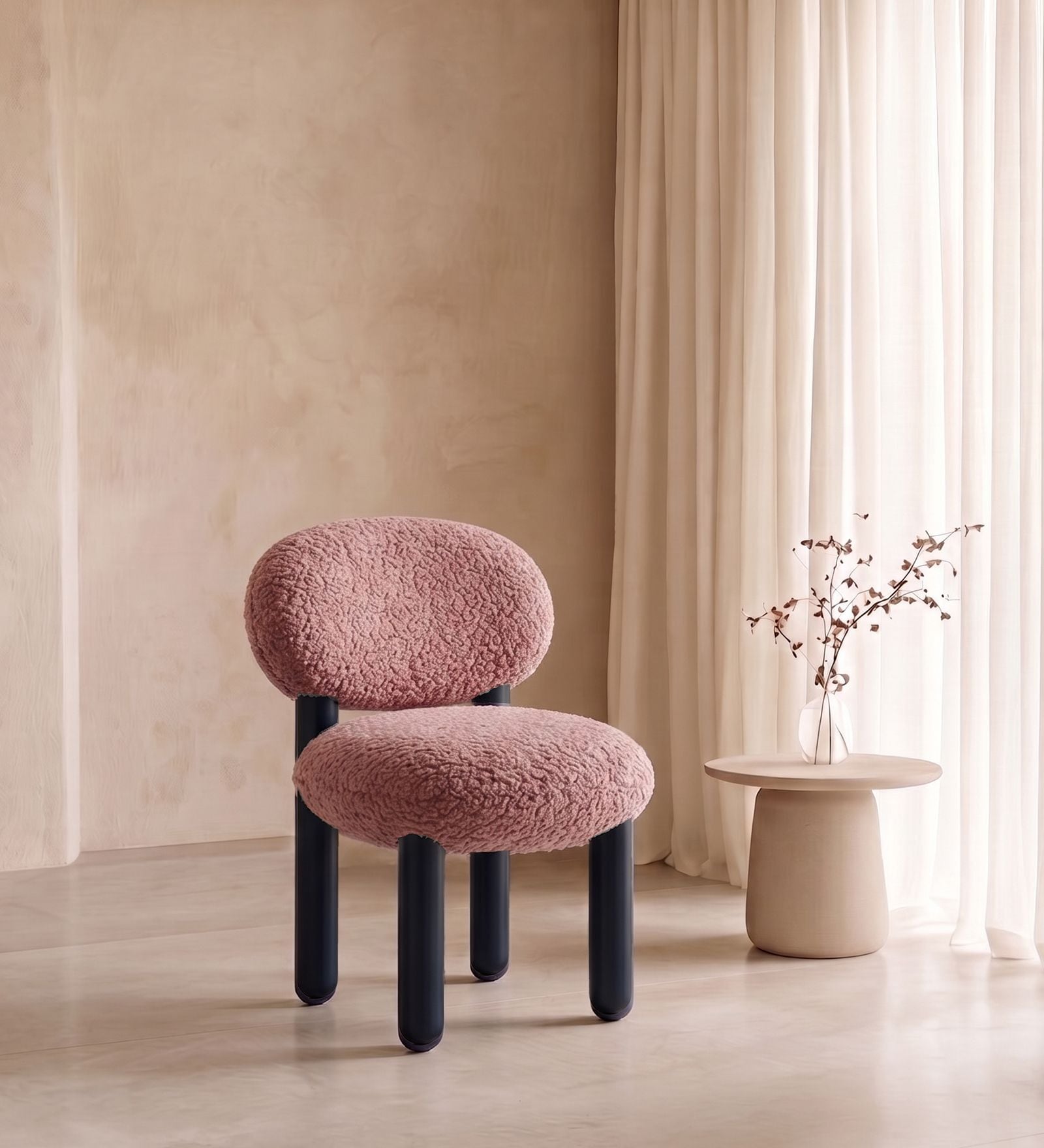 Boevian Bubble Lounge Chair In Pink Colour