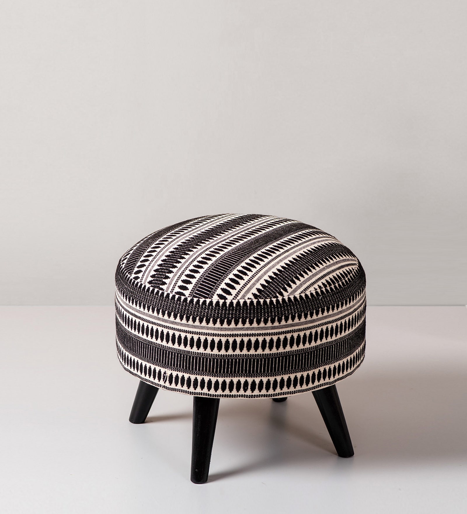 Buy Bohemian Jacquard Seating Stools in Black & White at 100% OFF by ...