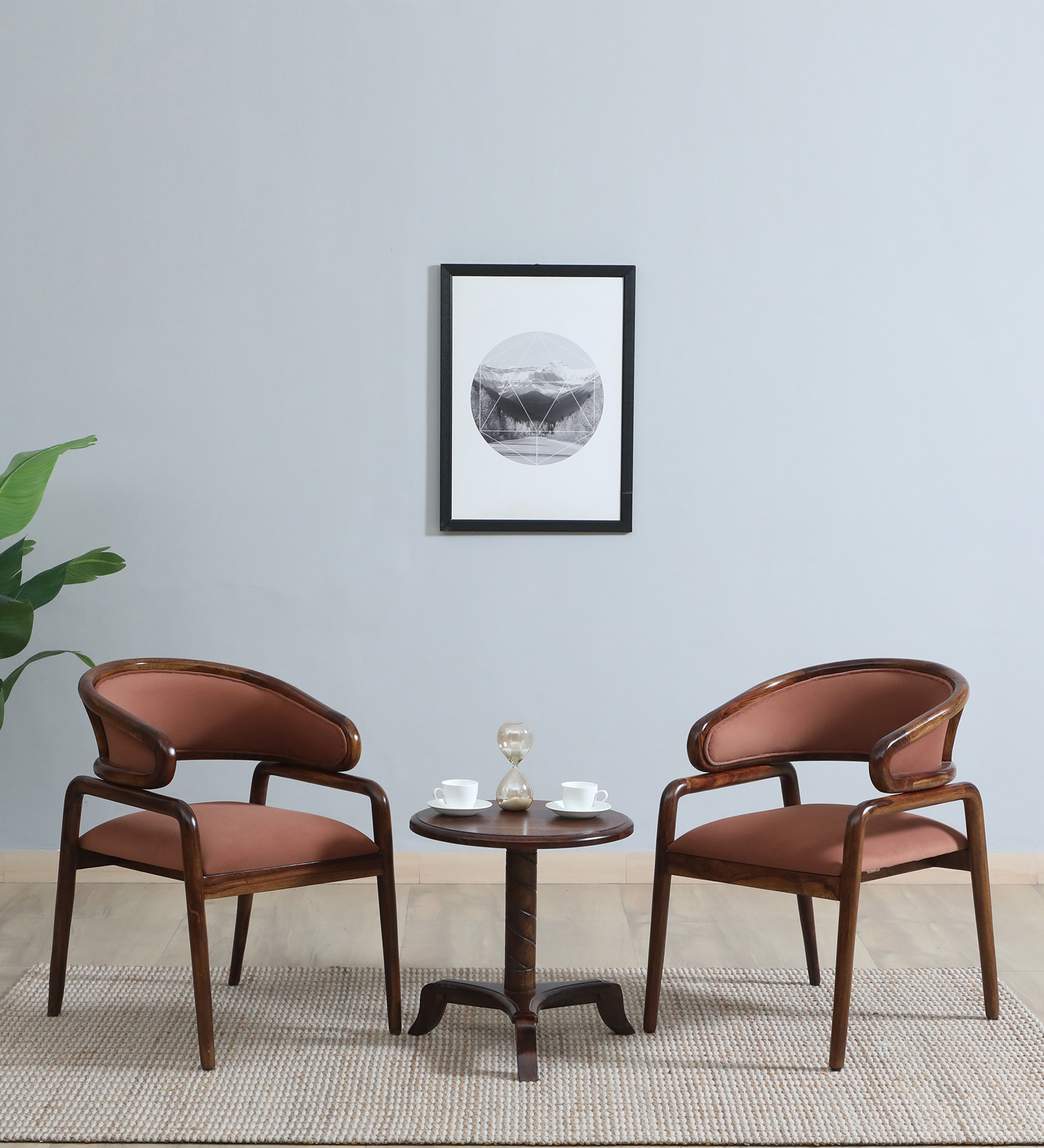 Bohlen Sheesham Wood Coffee Table Set In Provincial Teak Finish And Mocha Mousse Colour