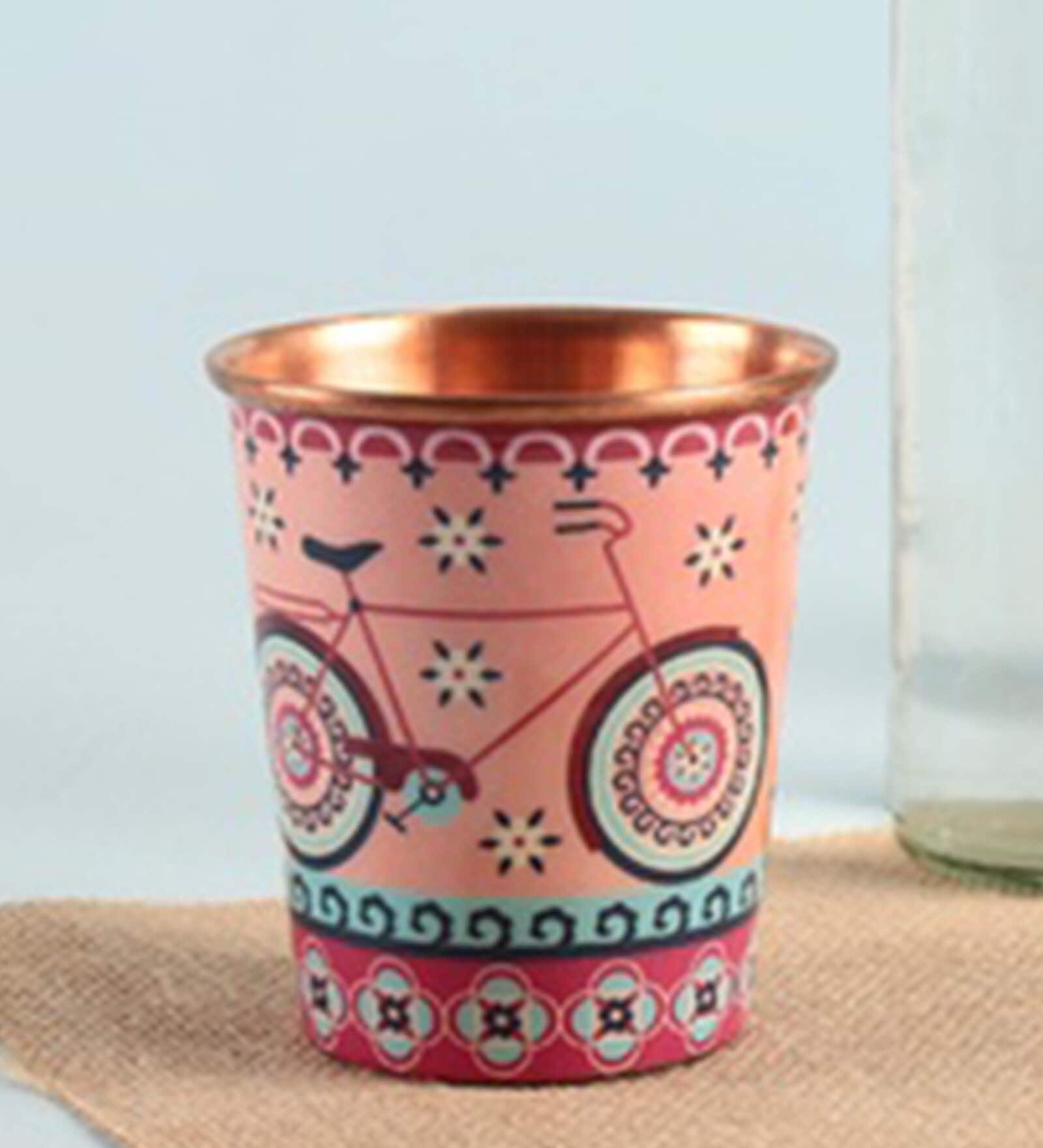Boho Cycle 275ml Pink & Red Copper Everyday Glass