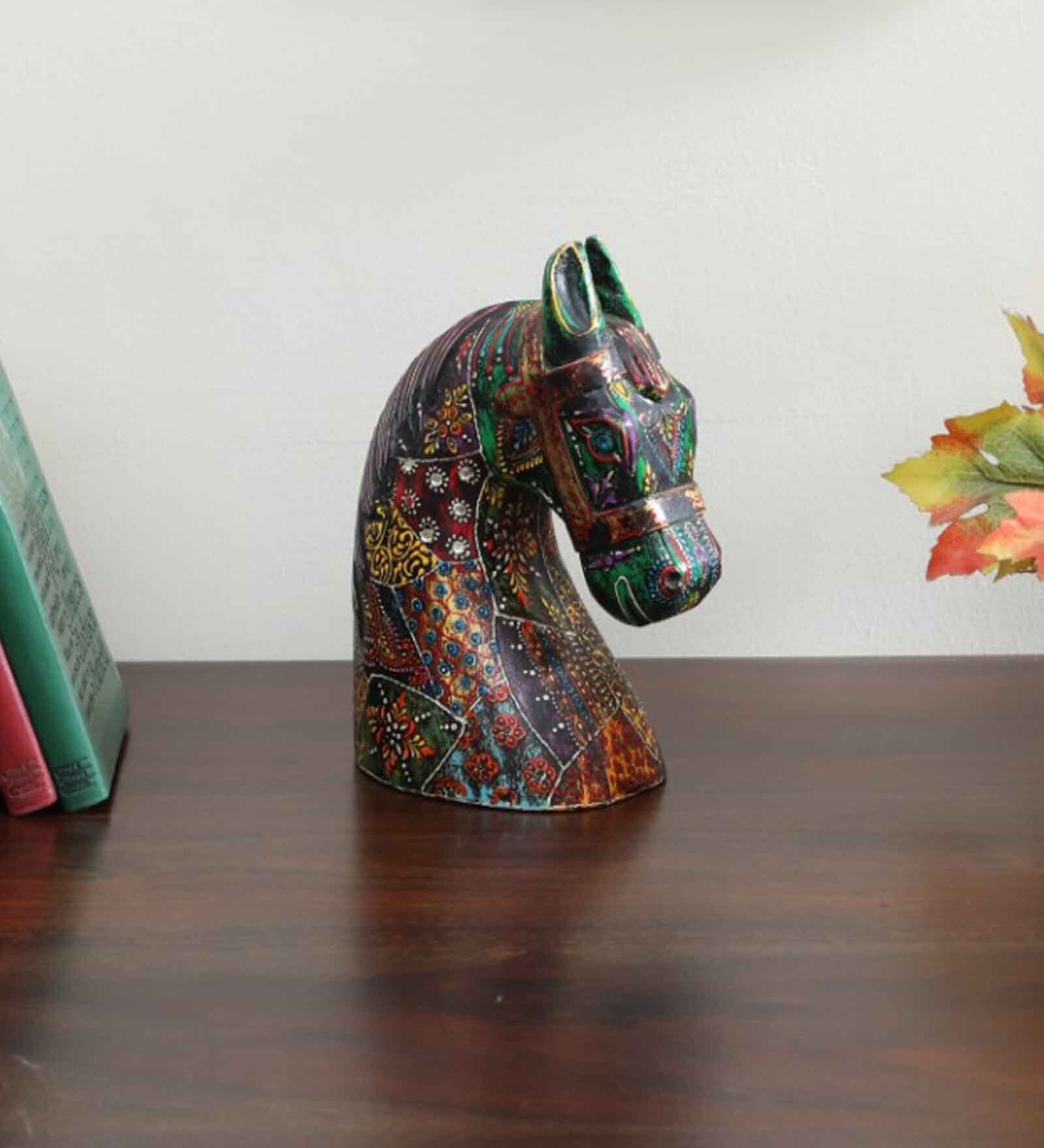 Boho Horse Head MDF Animal Figurine