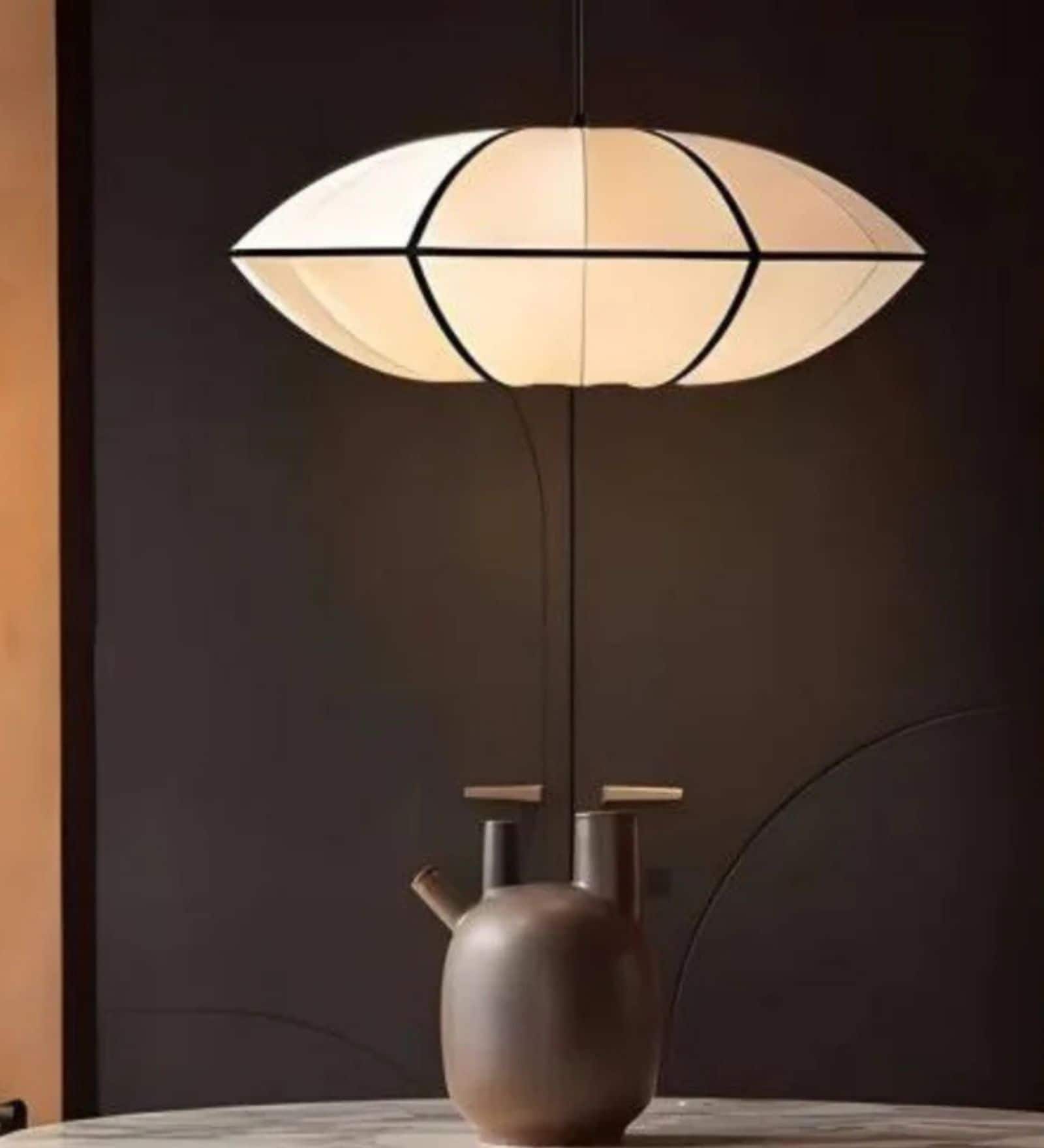 Boho Rattan Leaf Pendant Lamp (Beige)