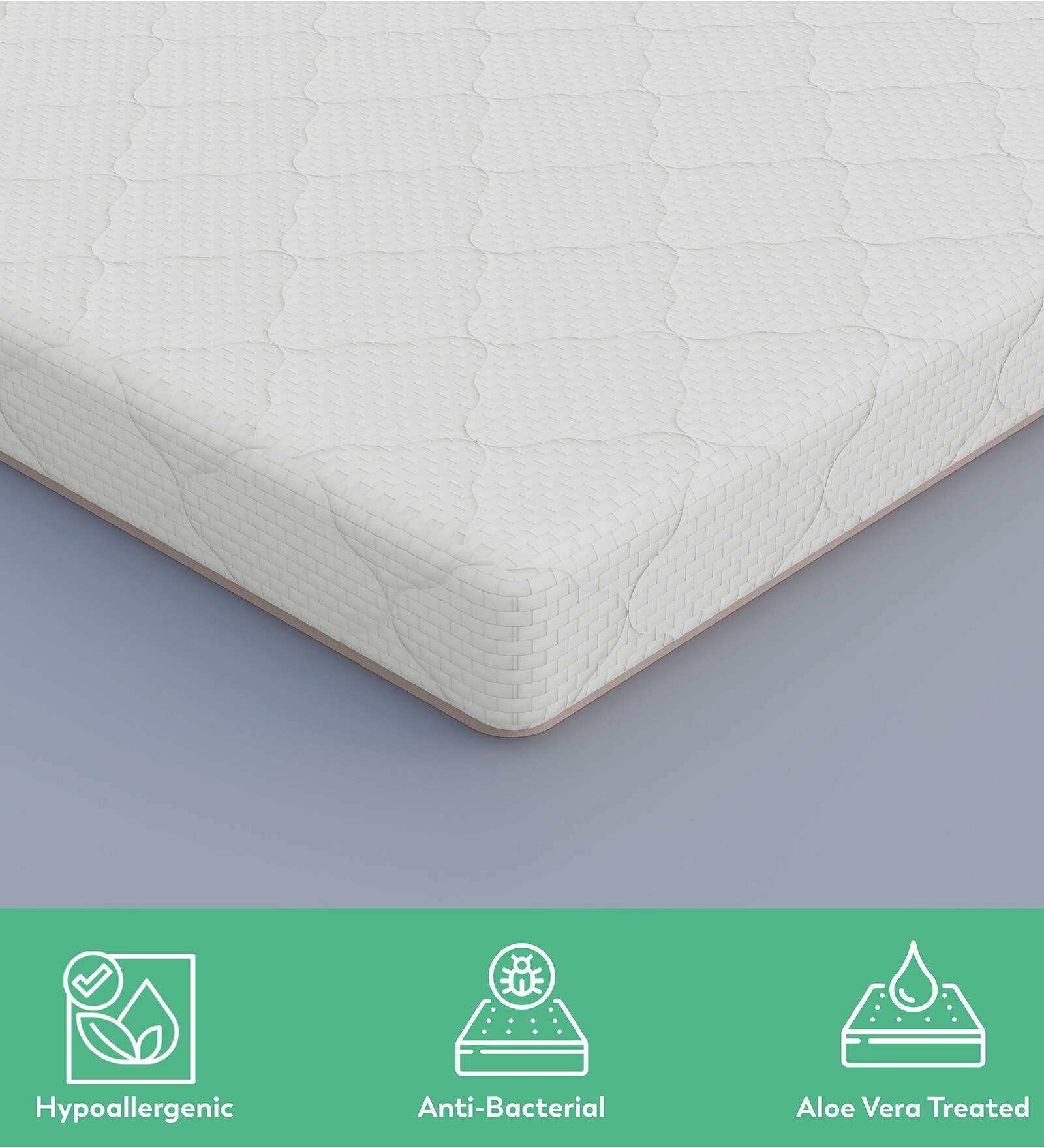 Boingg! 4 Inch HR Foam Mattress In Double Queen Size With Anti-Bacteria, Aloe Vera Treated & Hypoallergenic