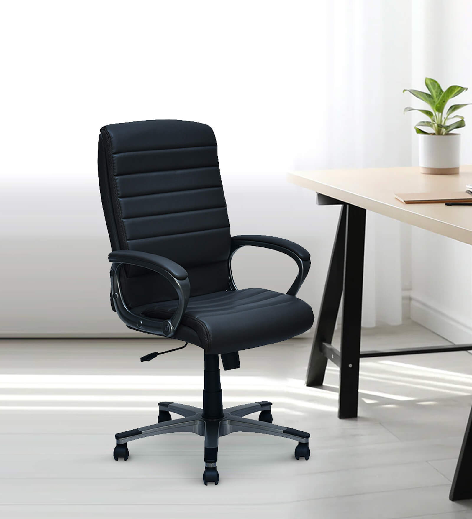 Bold Leatherette Executive Chair in Black Finish