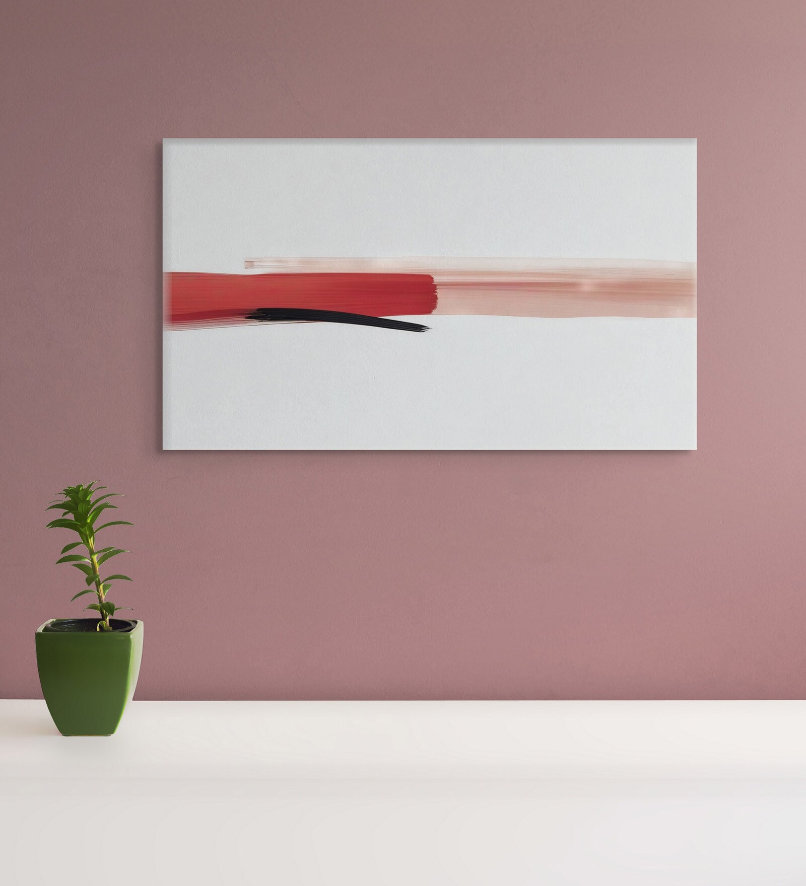 Bold Red and Black Canvas Wall Painting Stretch Canvas Frame