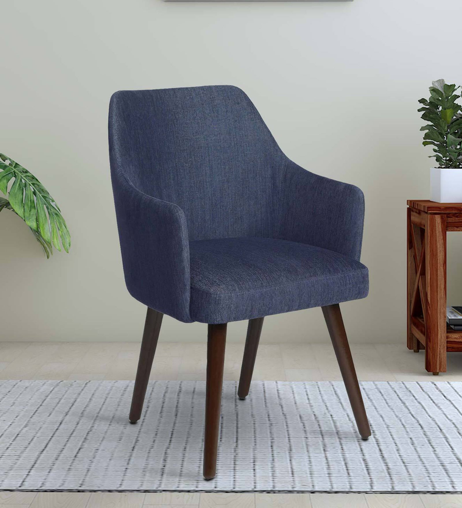 Bolivar Dining Chair In Navy Blue Colour