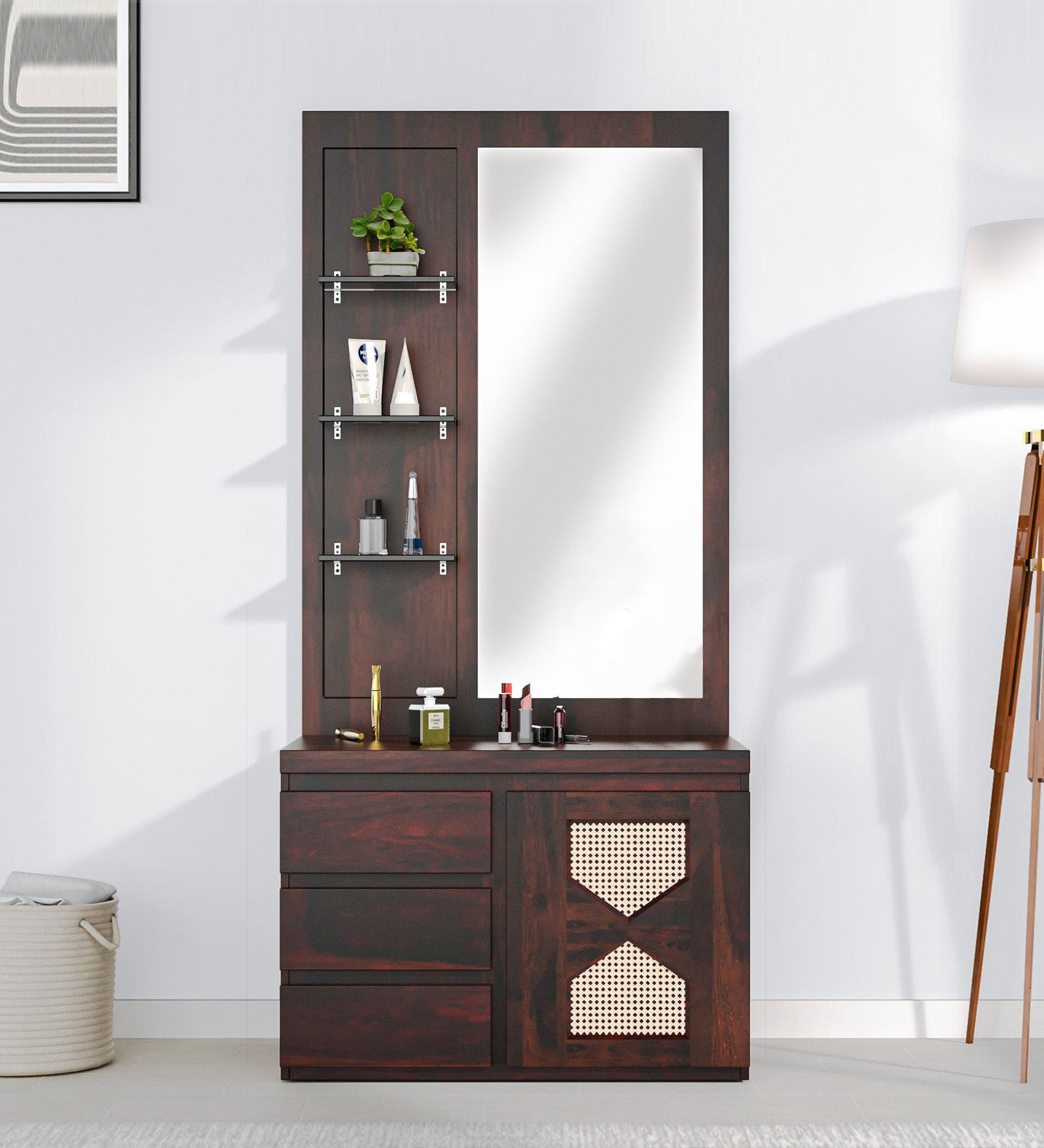 Bolivia Solid Wood Dressing Table in Wenge Finish
