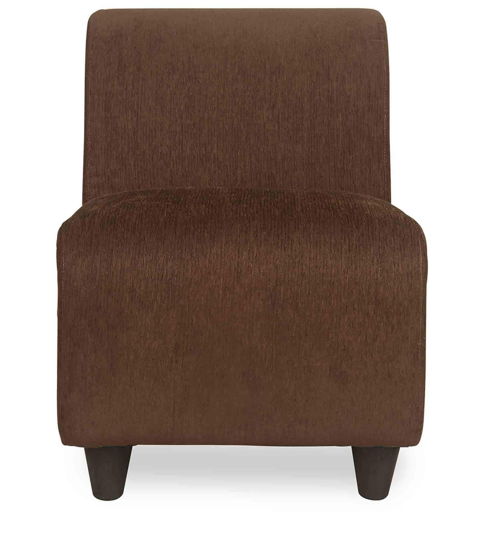 Bolt One Seater Sofa without Armrest in Brown Colour