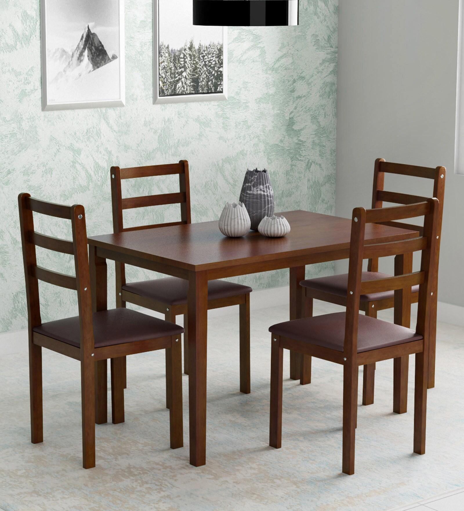 Buy Bolton Four Seater Dining Set in Dark Walnut By HomeTown Online 4