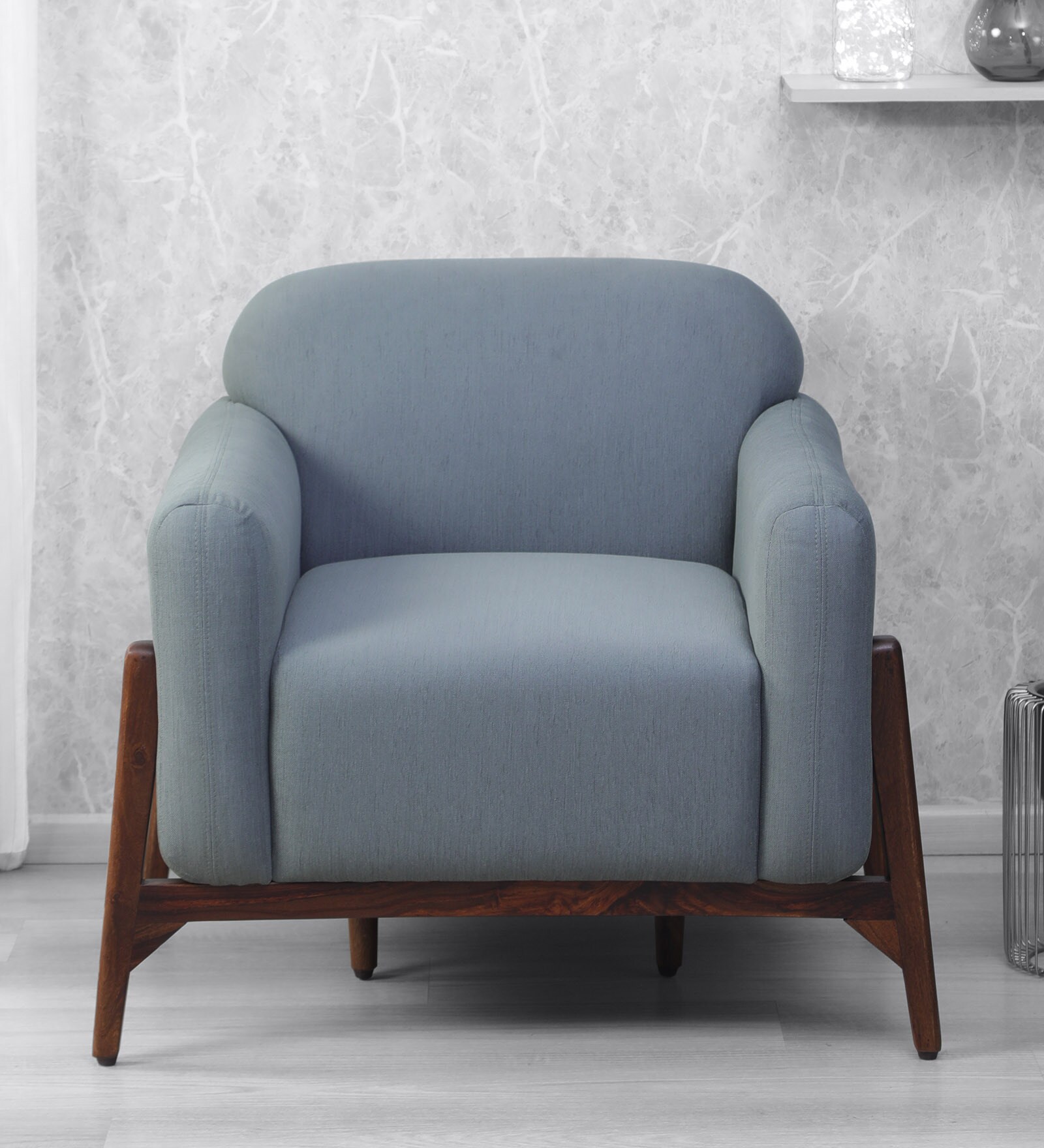 Buy Bolton Solid Wood 1 Seater Sofa In Provincial Teak Finish By