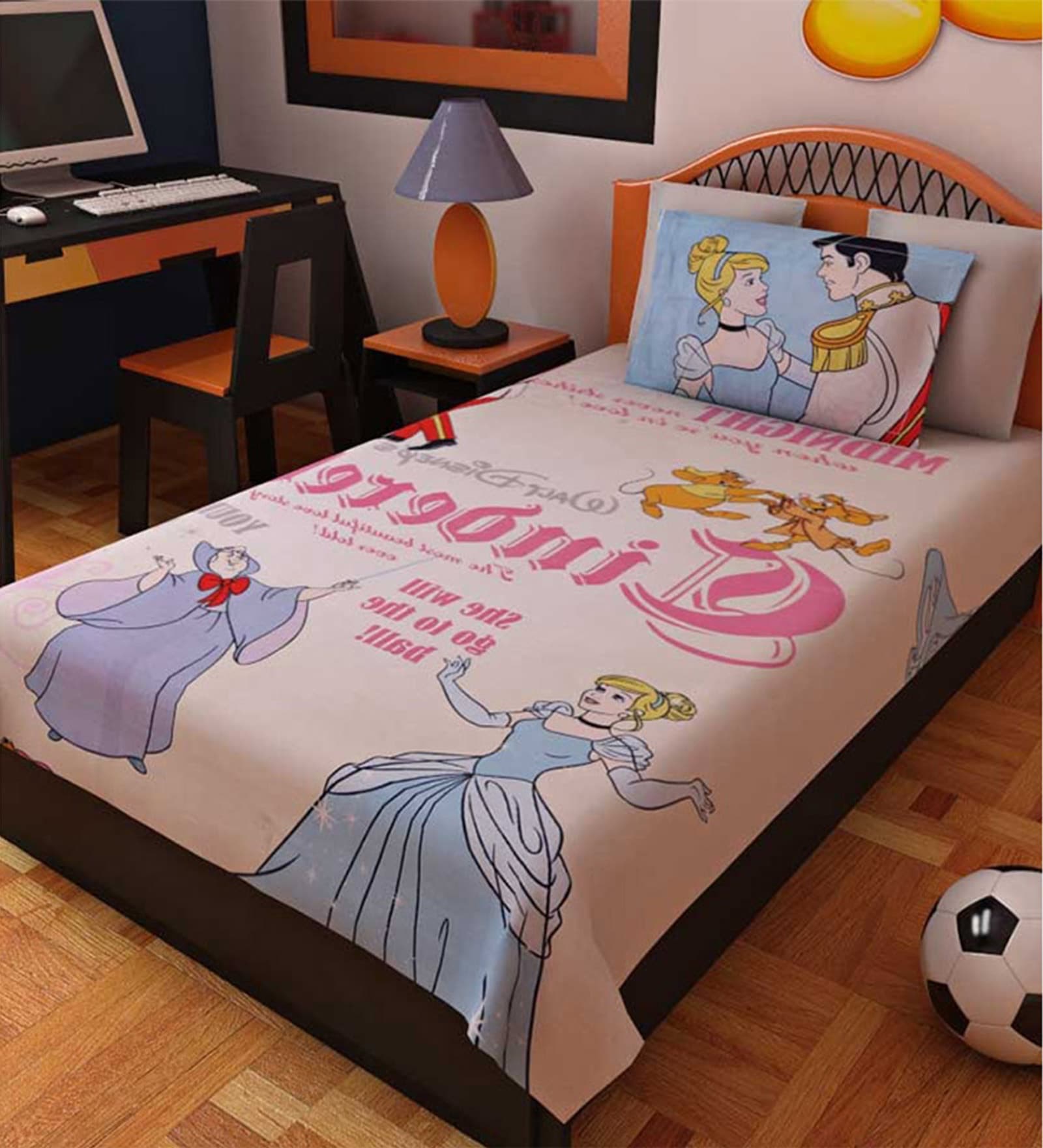 Buy Cartoon Pink Cotton Single Size BedsheetSet of 2 by Bombay Dyeing