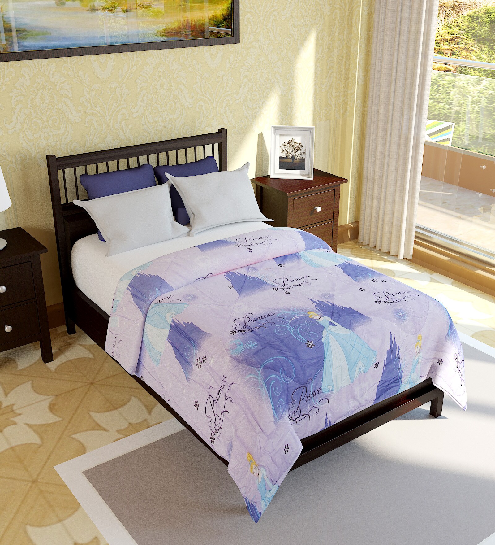 Buy Bombay Dyeing Multicolor Cotton Disney Single Bed Comforter Online