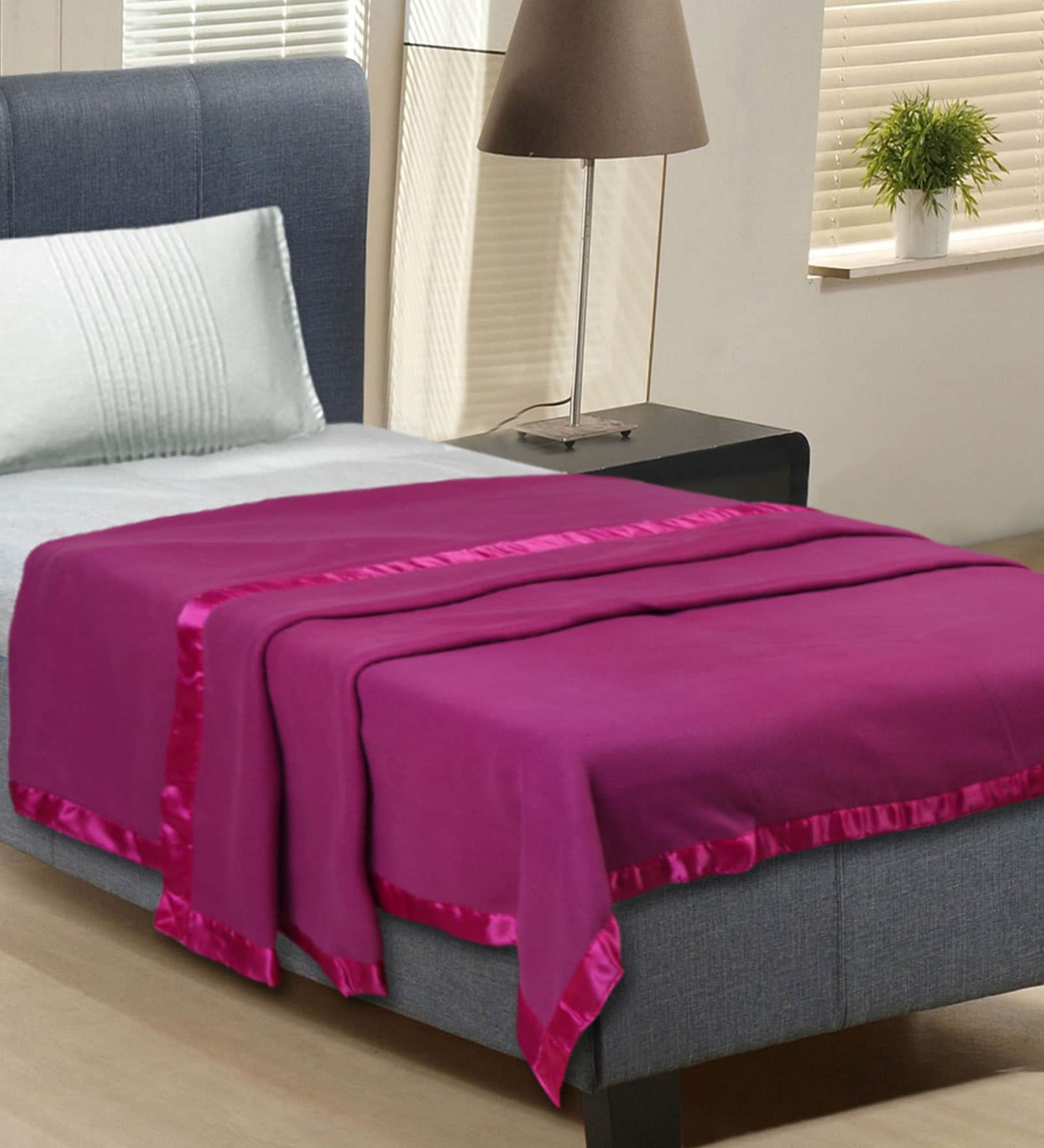 Buy Purple Fleece 59 x 87 Inch Single Size All Season Blanket by Bombay