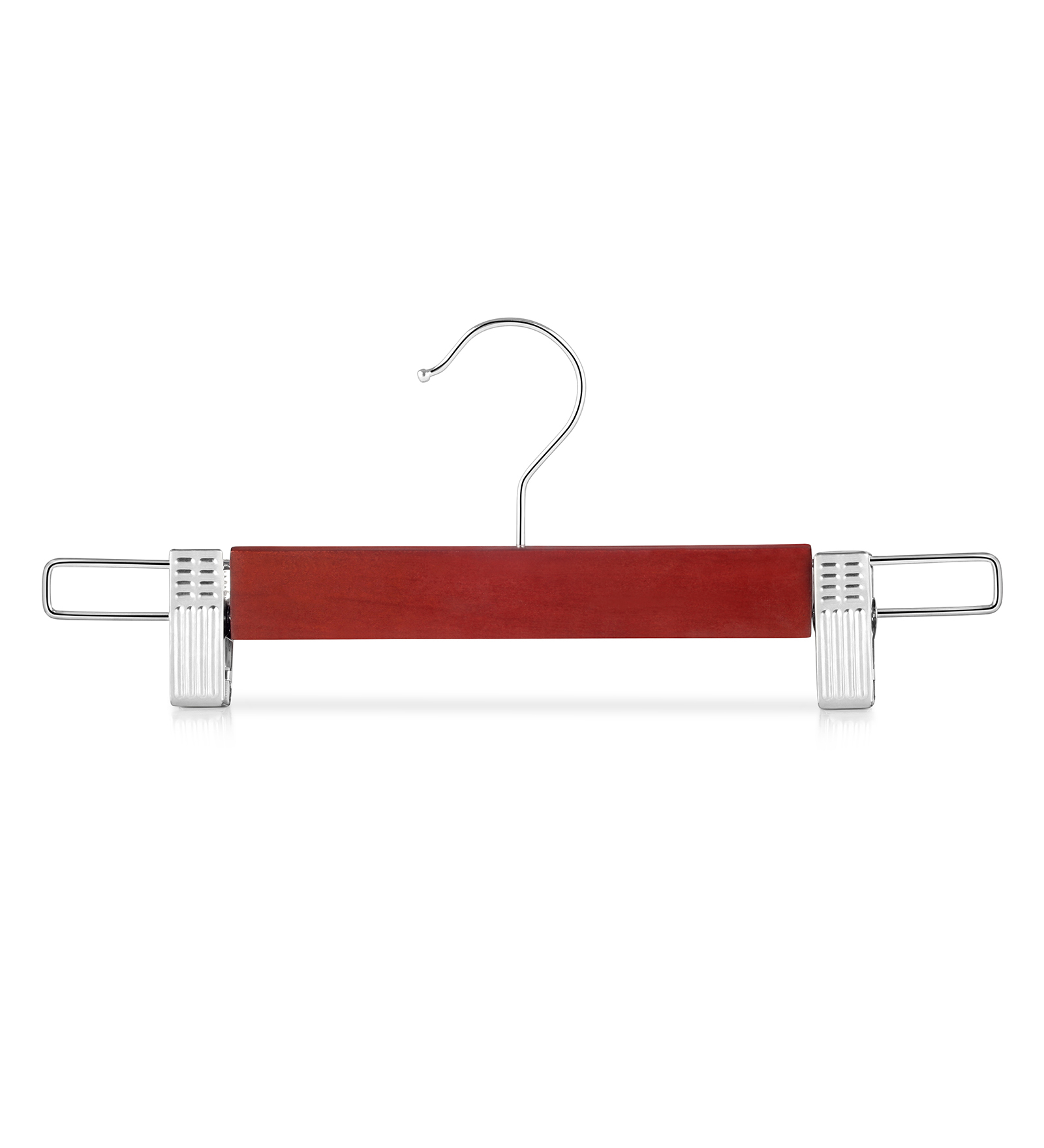 Wood & Metal Red Skirt Hanger, Set of 3