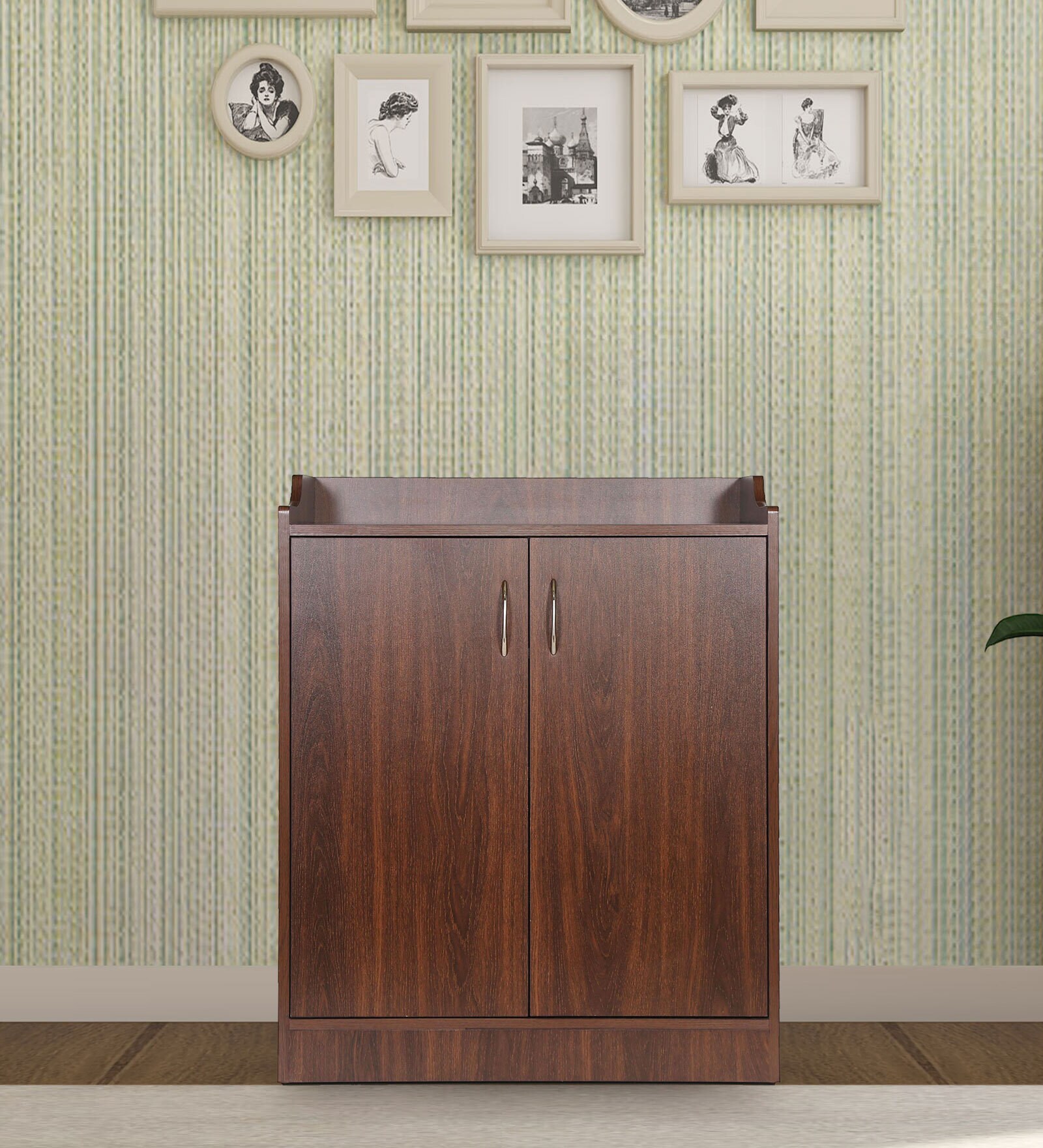 Bonny Shoe Cabinet in Brown Finish