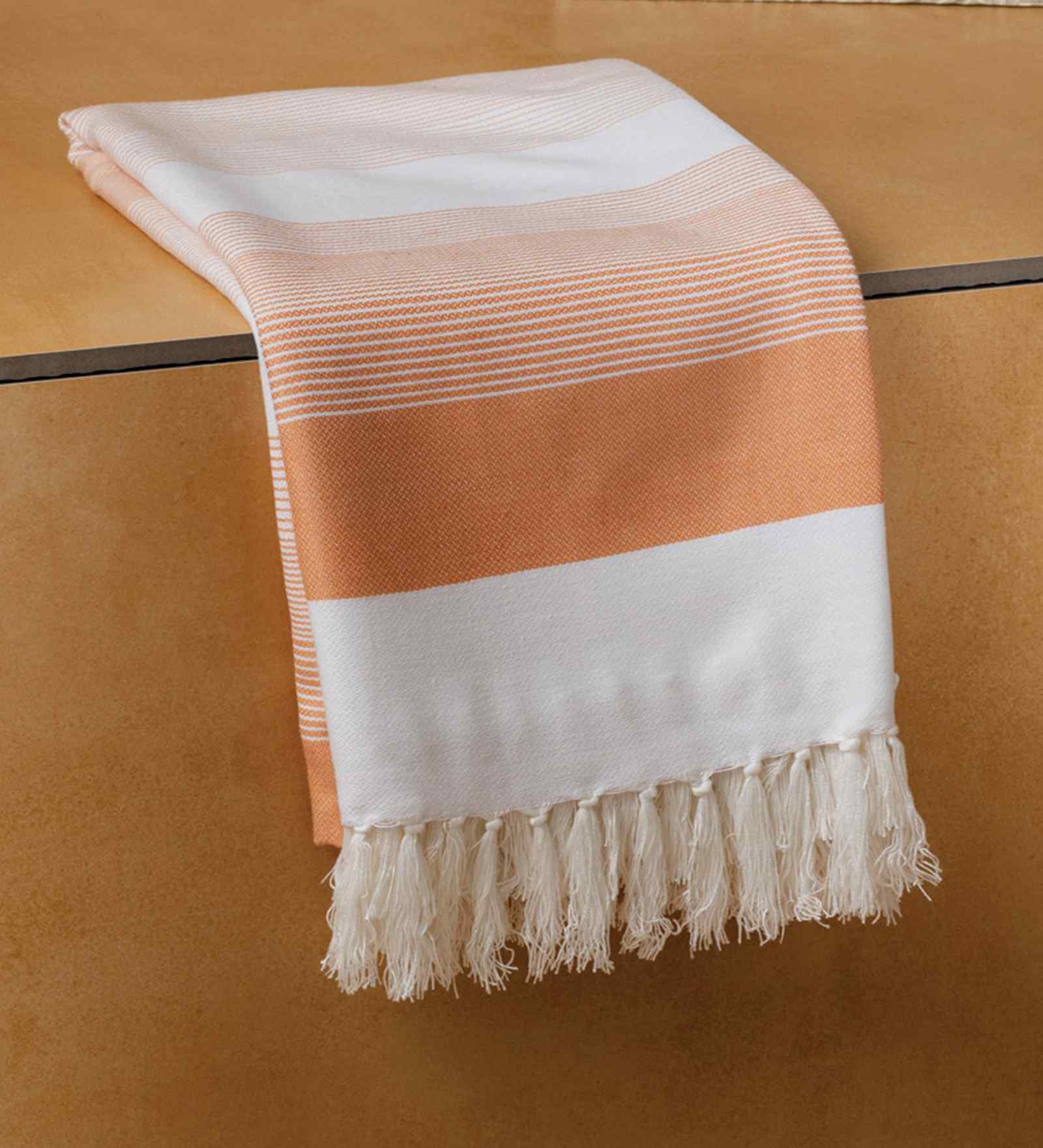 Orange Borana Striped Bath Towel 75 Cm