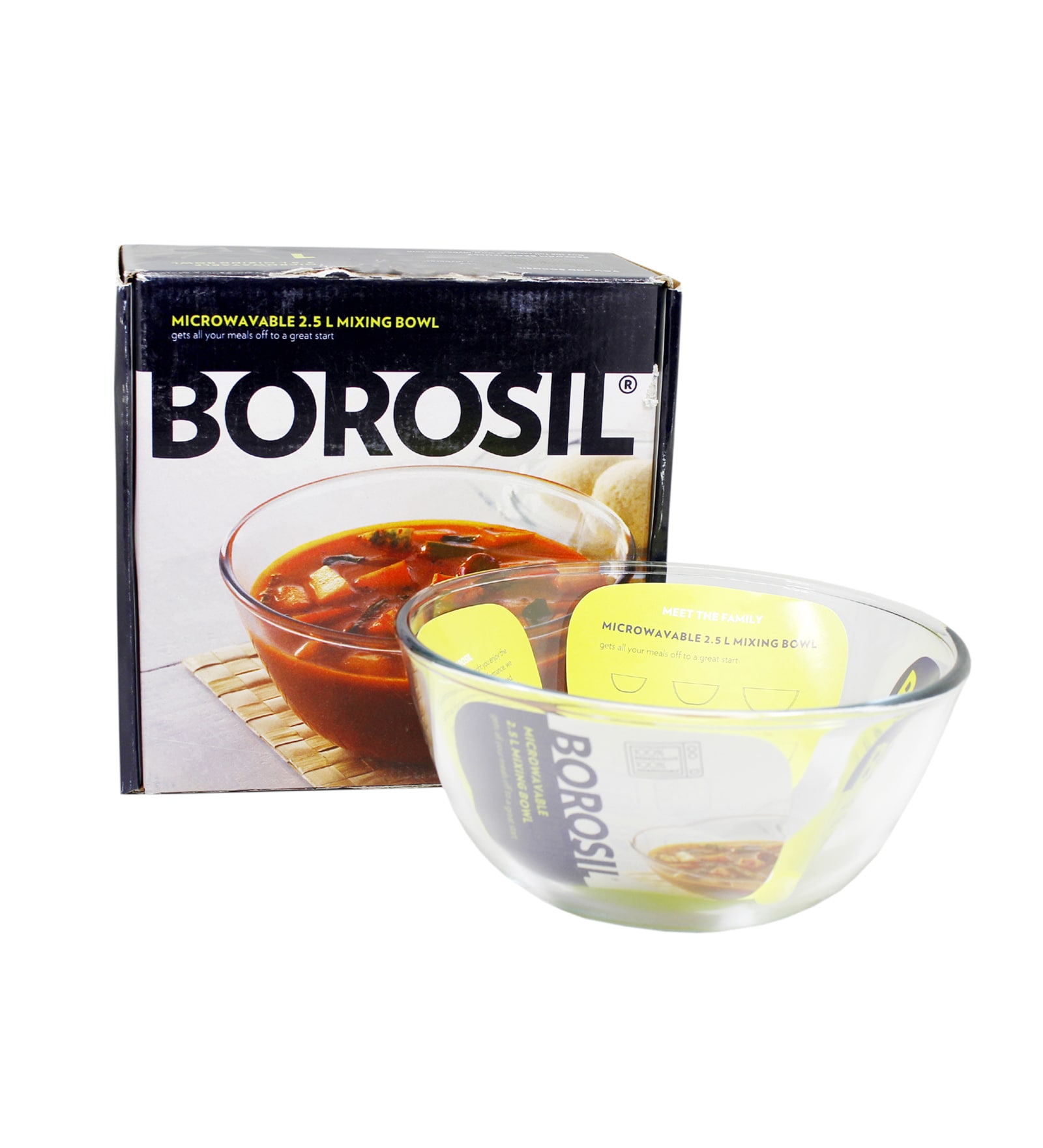 Buy Borosil Borosilicate Glass 2.5L Mixing Bowl Set of 2 Online
