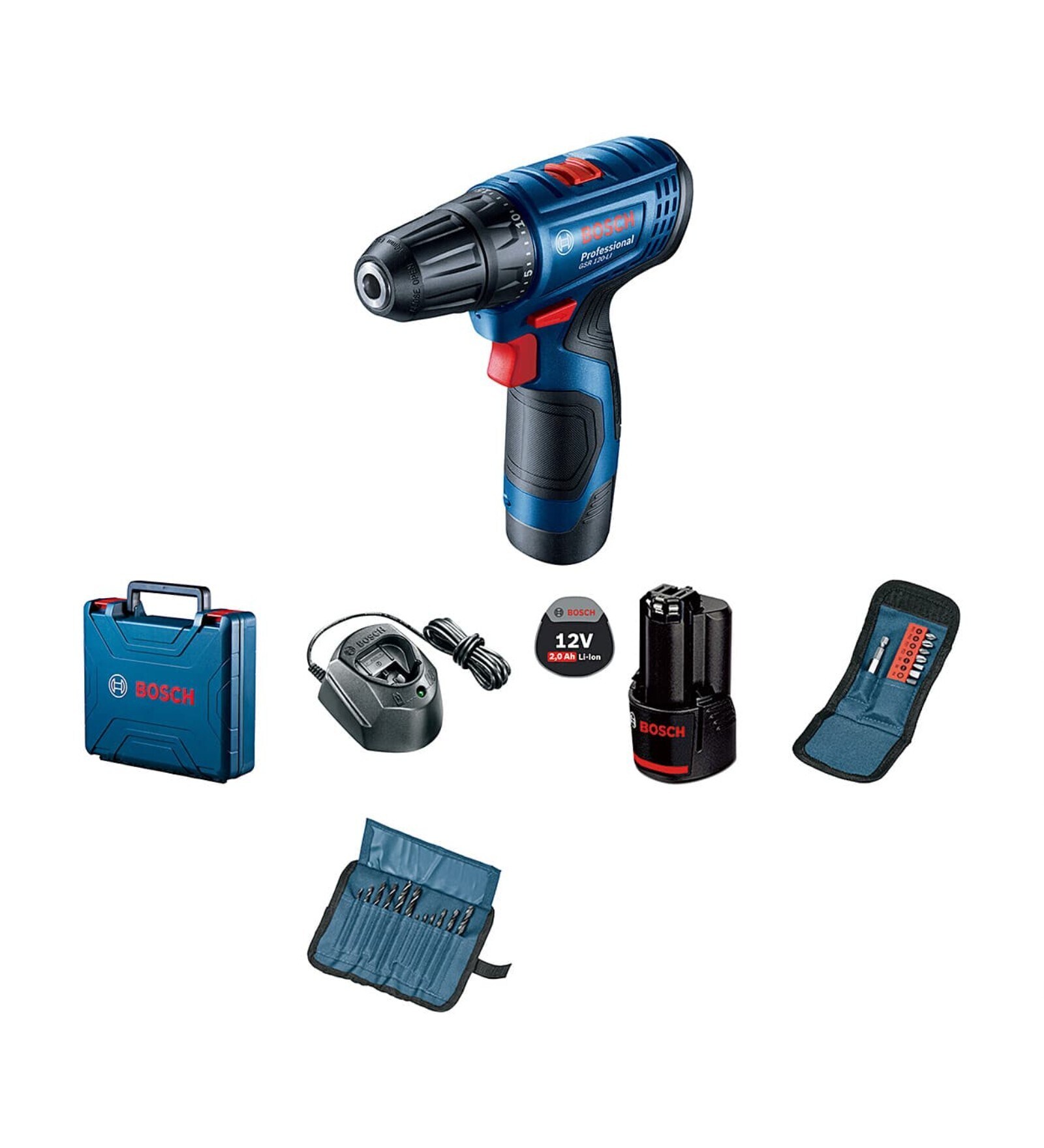 Bosch GSR 120-LI 12V Lithium-ion Professional Drill Driver (Cordless-Double Battery)