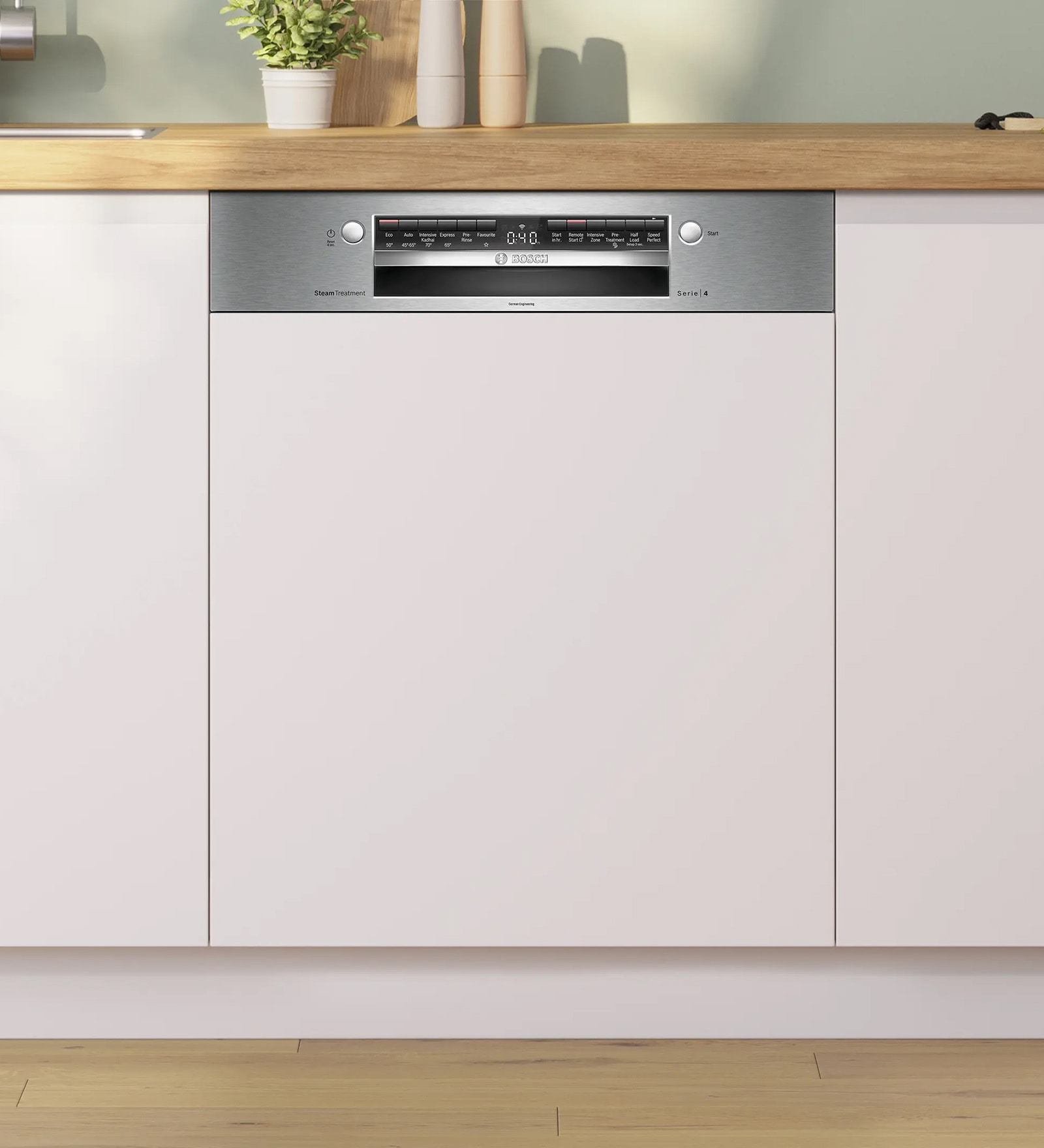 BOSCH Series 4 Semi-Integrated Dishwasher 60 CM Stainless Steel SMI4IKS00I
