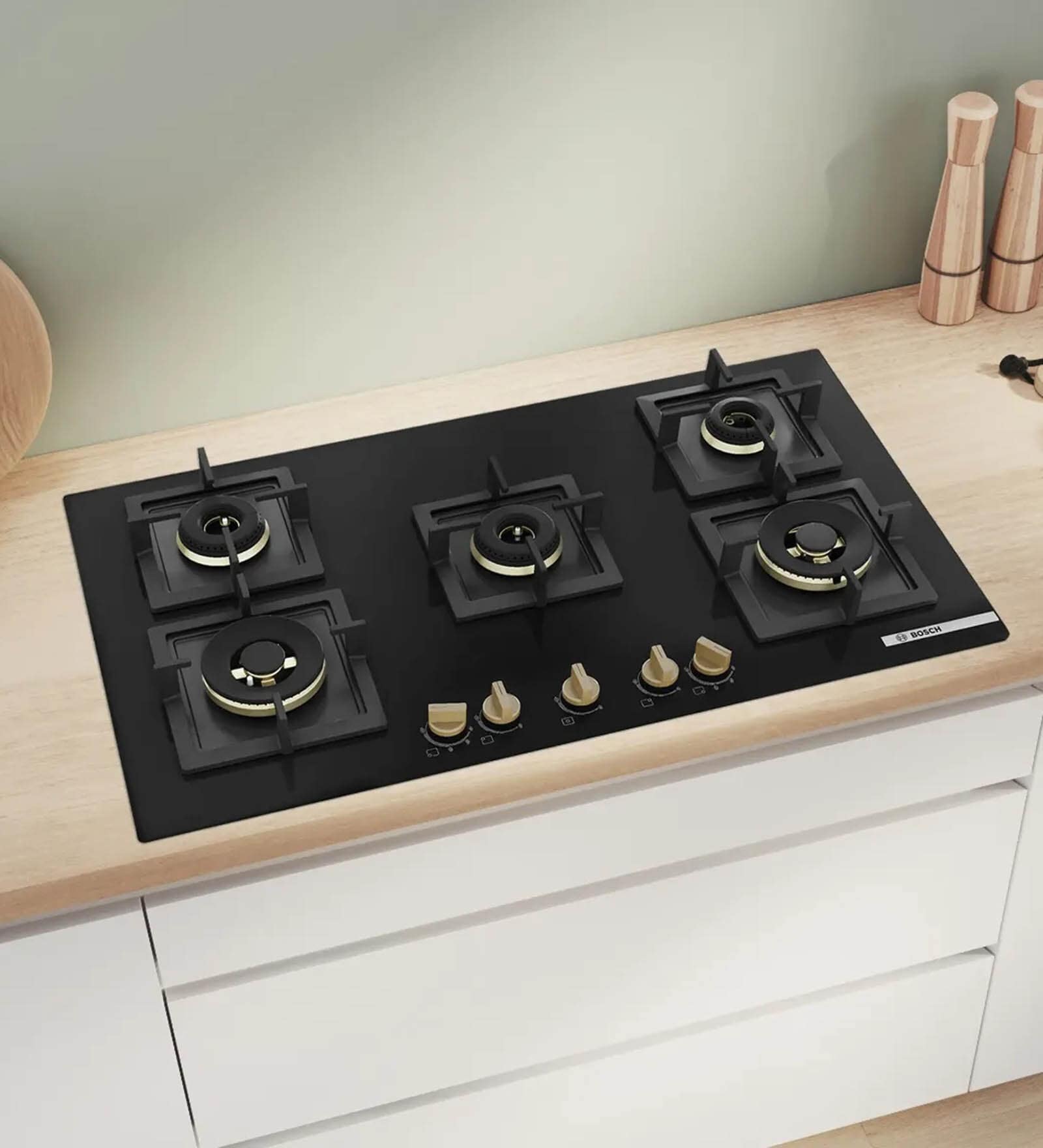 BOSCH Series 6 Gas Hob 90 CM Tempered Glass Black PNV9B6G20I