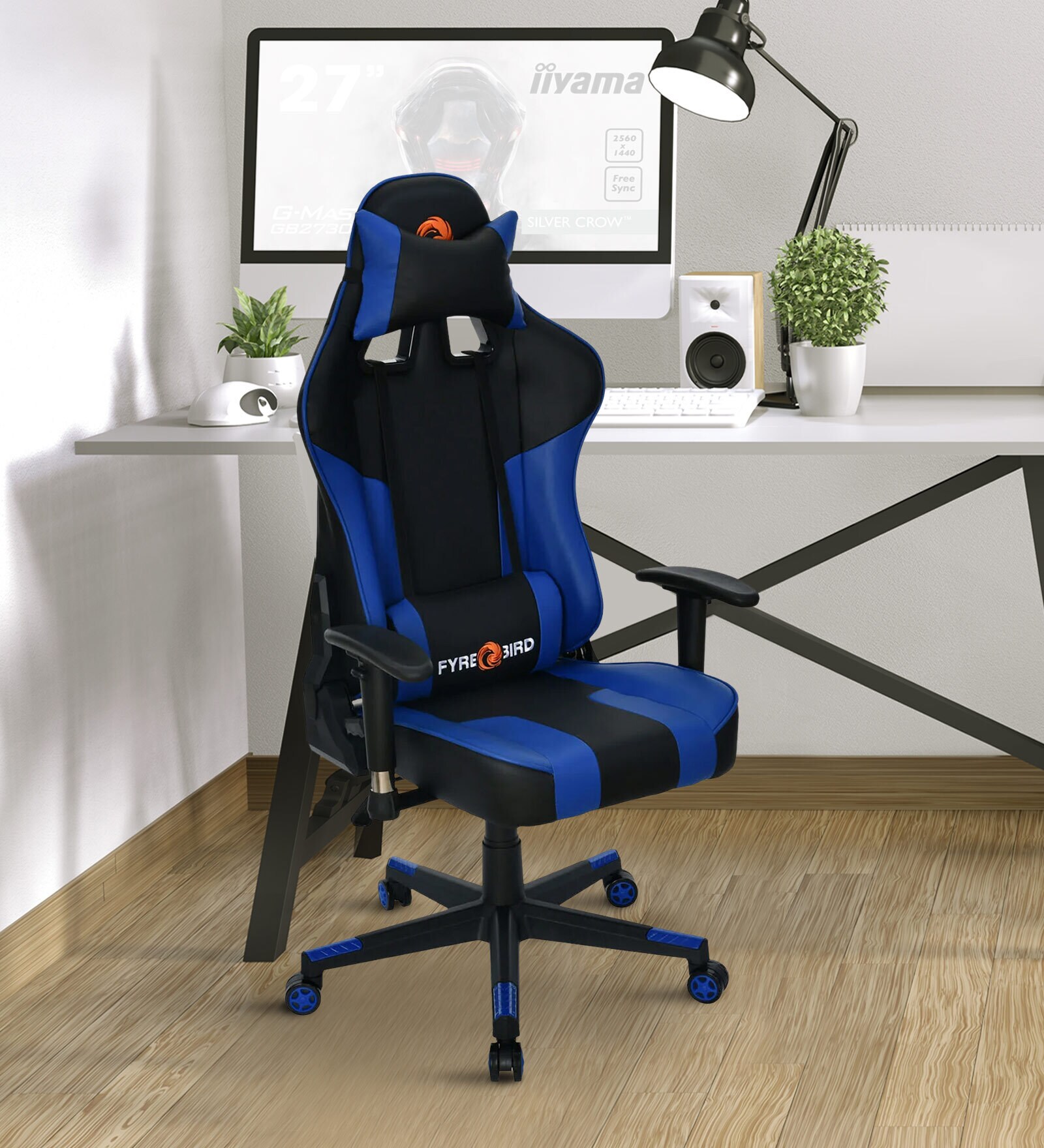Bosco  Fabric Gaming Chair in Black & Blue Colour