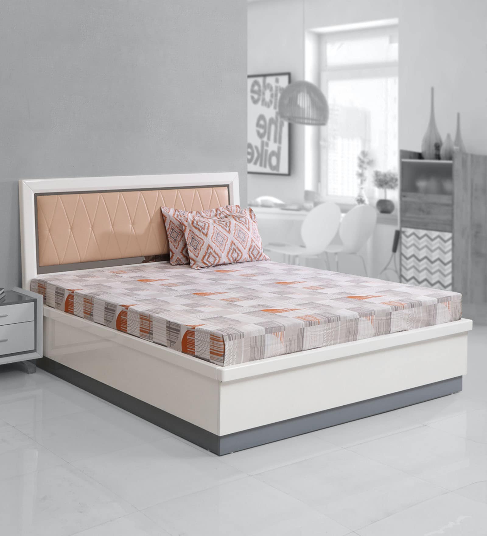 Buy Boston King Size Bed in White Finish with Hydraulic Storage at 58 OFF by Evok Pepperfry