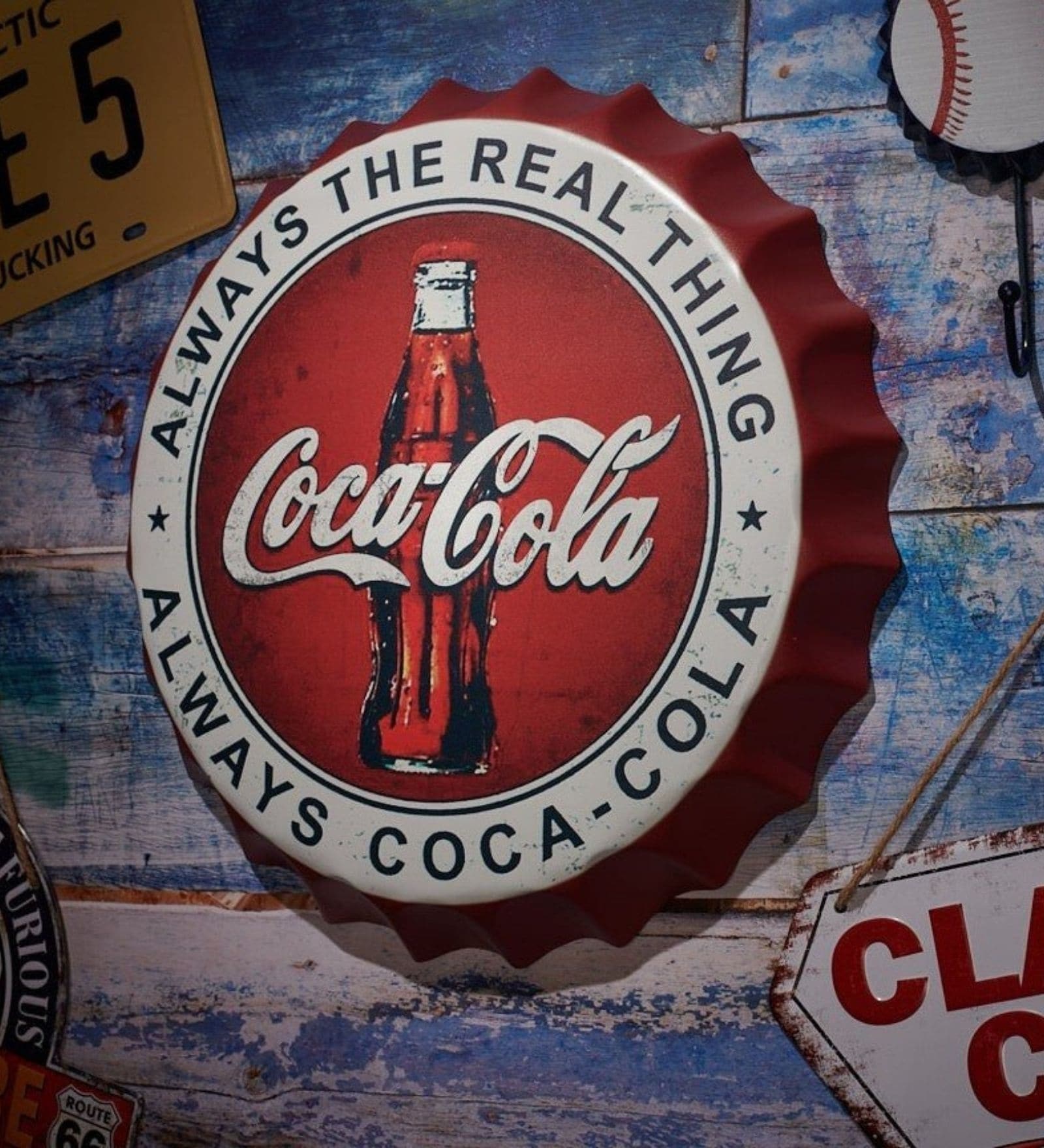 Bottle Caps Wall Decor Sign Always C Cola Vintage