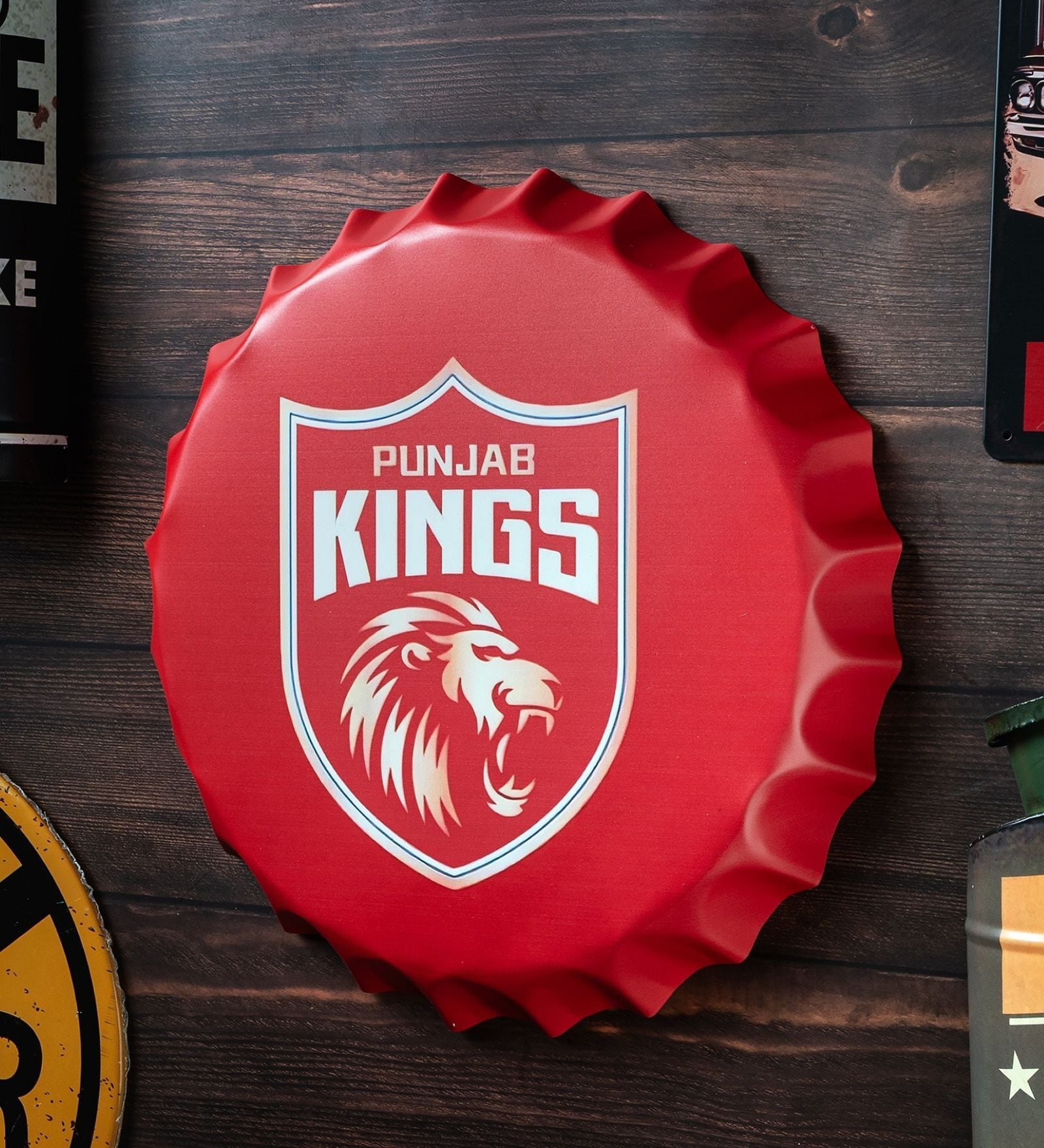 Bottle Caps Wall Decor Sign Punjab Kings Sports Theme