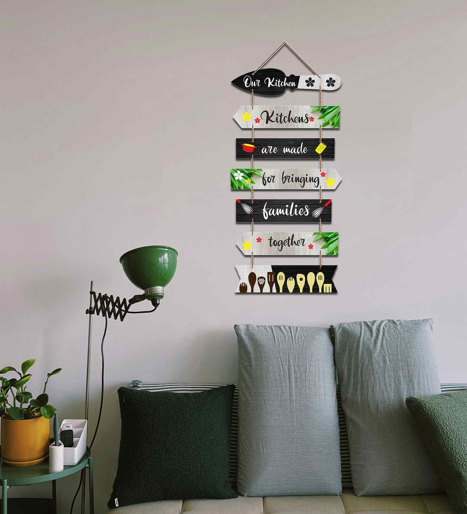 Family Kitchen Rules Wooden Wall Hanging