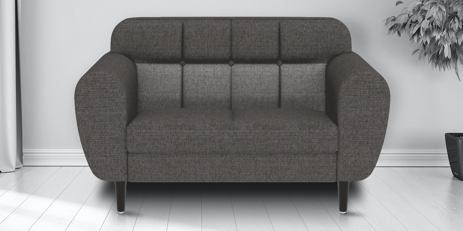 Bobbin 2 Seater Sofa in Charcoal Grey Colour Bobbin 2 Seater Sofa in Charcoal Grey Colour