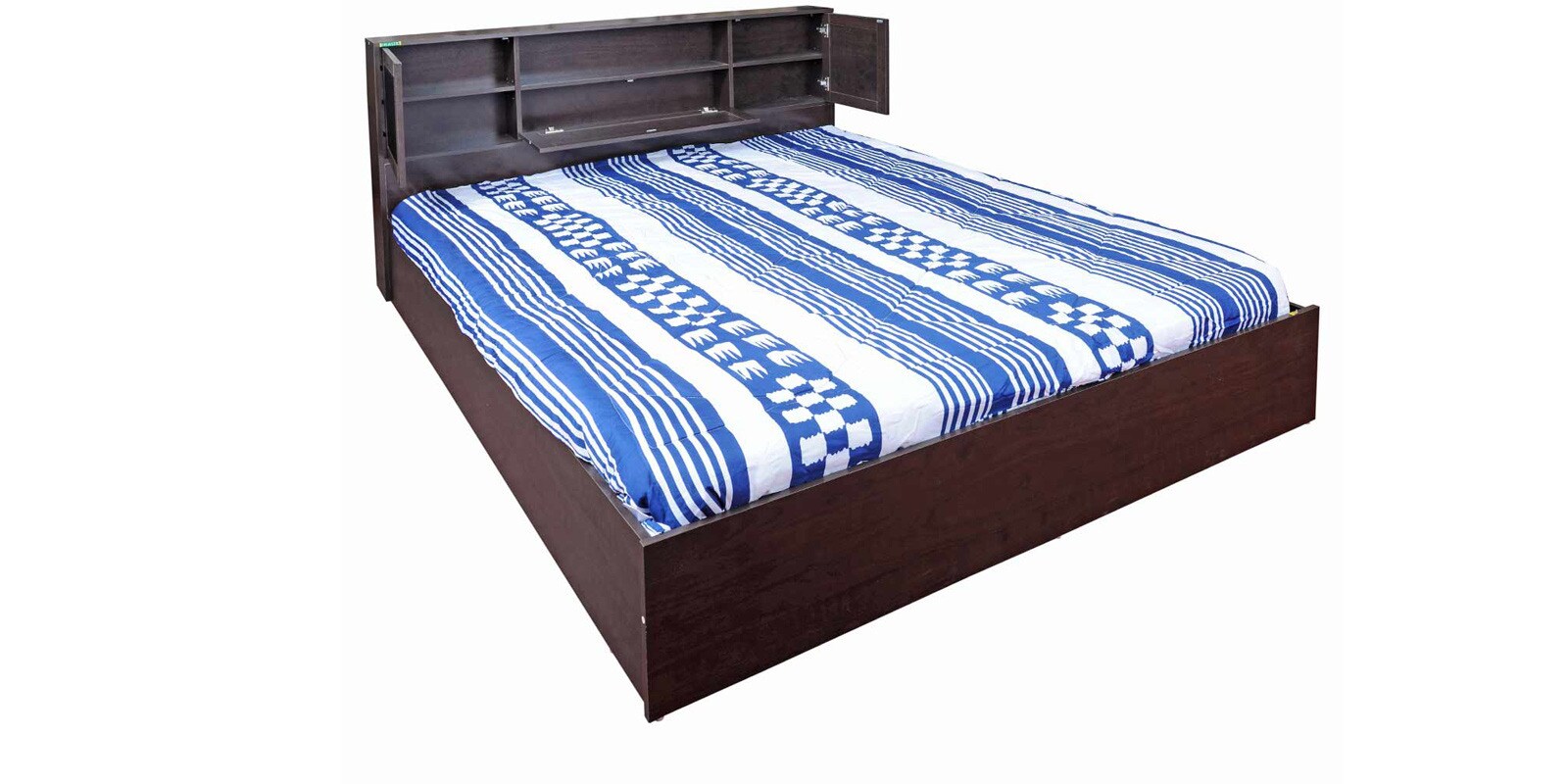Buy Bogoto Storage King Bed with Honey Brown Finish by Zuari Online King Size Beds Beds