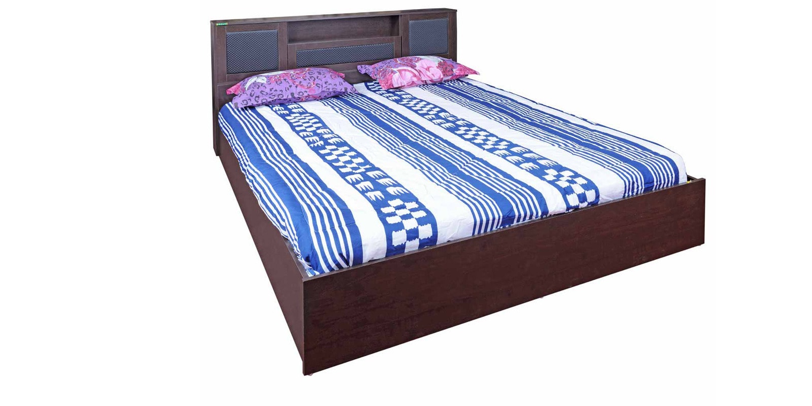 Buy Bogoto Storage Queen Bed with Honey Brown Finish by Zuari Online