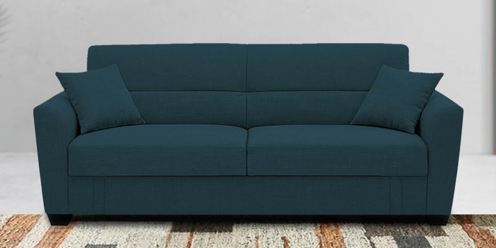 Bony Fabric 3 Seater Convertible Sofa Cum Bed In Harbour Blue Colour