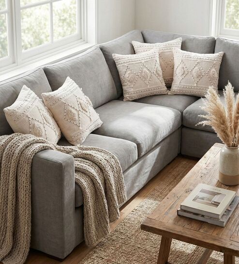 Bohemian Tufted Cotton Throw Cushion Cover (18x18)