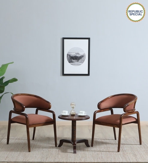 Bohlen Sheesham Wood Coffee Table Set In Provincial Teak Finish And Mocha Mousse Colour