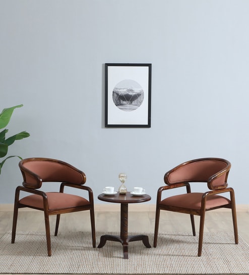 Bohlen Sheesham Wood Coffee Table Set In Provincial Teak Finish And Mocha Mousse Colour