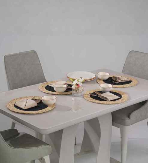 Boho Jute Placemat Pack of 4 Black