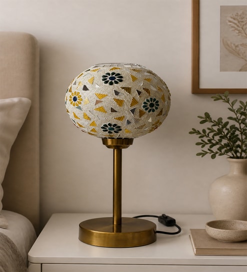 Boho Mosaic Flower Table Lamp