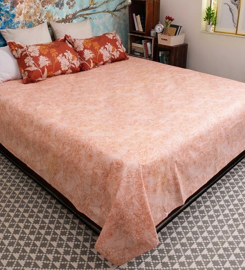 Buy Brown 100 Cotton Queen Size Florentine Bed Sheet Set Of 3