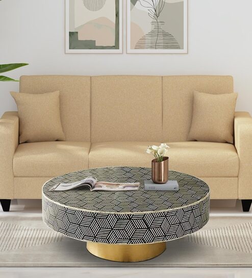 casagold Bone Inlay Geo Coffee Table in Black Colour-picture-13