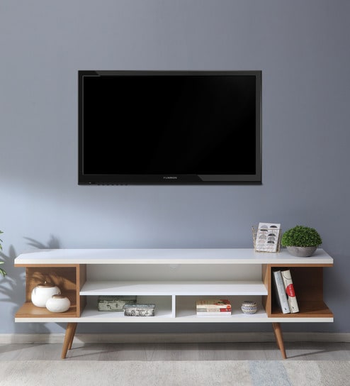 Bonita TV Console in White & Brown Colour for TVs Upto 70"