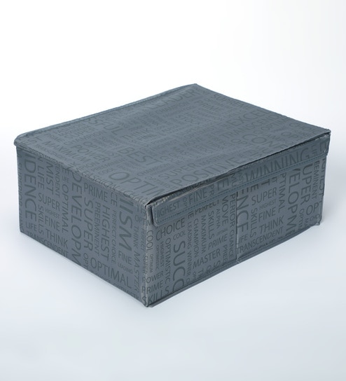 Buy Grey Polyester Wardrobe Box L 19 7 W 15 H 9 5 Inches By