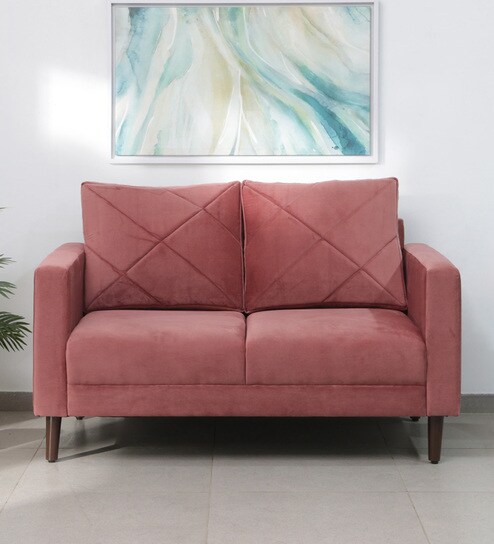 Bonito Velvet 2 Seater Sofa In Blush Pink Colour
