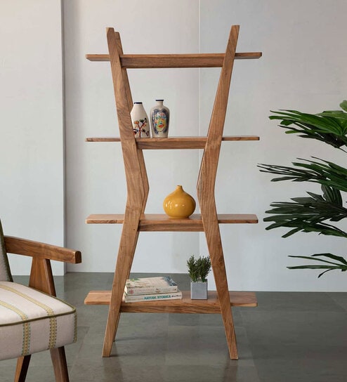 Boomerang Solid Wood Bookshelf In Natural color