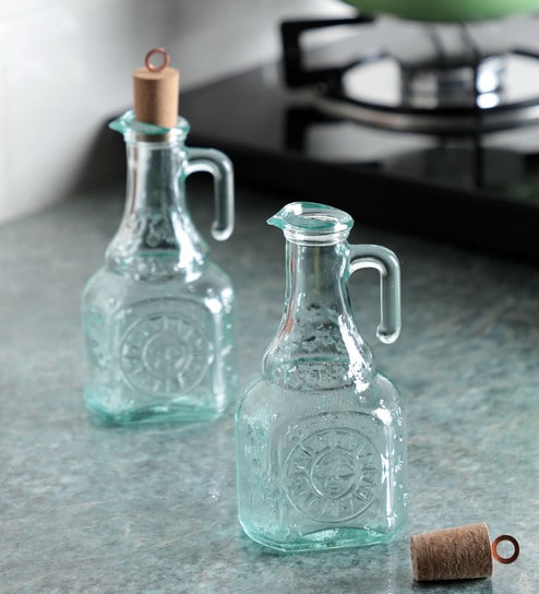 240ml Glass Oil & Vinegar Dispenser , Set of 2 By Bormioli Rocco